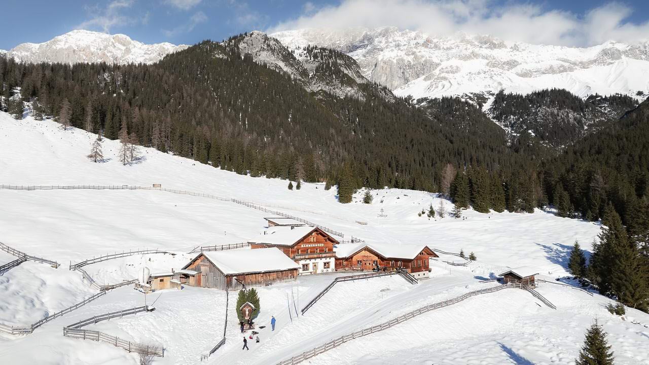 Fäboden Hämmermoosalm med längdspår
